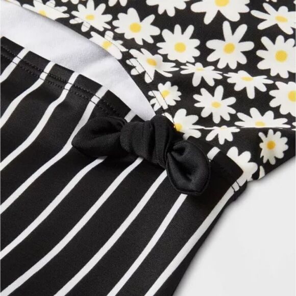 NWT art class Girls' Daisy Print Front-Cut One Piece Swimsuit Monokini - Picture 3 of 4